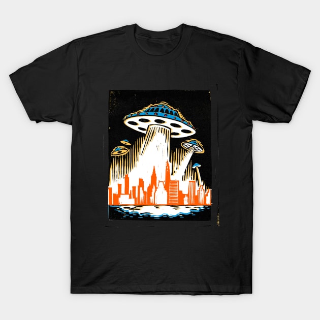 New York attacked by UFOs! T-Shirt by WonderWebb